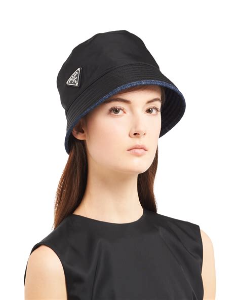 womens prada cap|prada denim bucket hat.